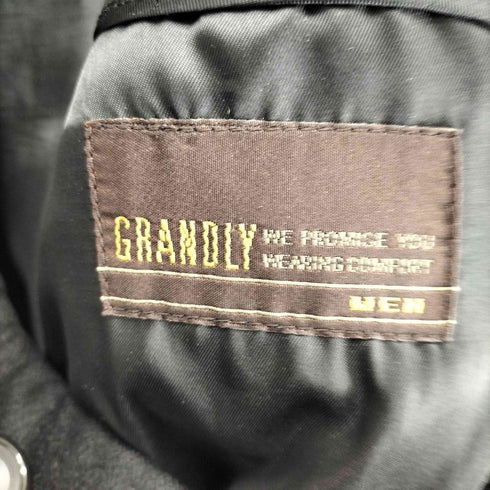GRANDLY カシミヤ混 比翼 ステンカラーコート メンズ LL