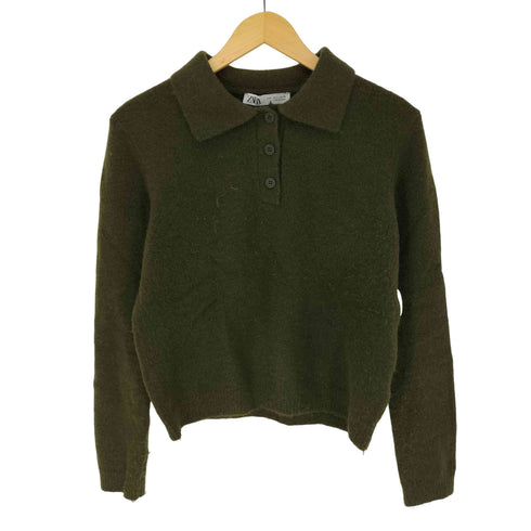 ザラ ZARA ナイロン混 ウール プルオーバー ニットポロ セーター レディース import:L