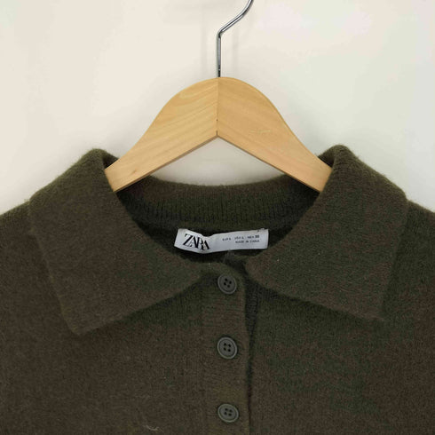 ザラ ZARA ナイロン混 ウール プルオーバー ニットポロ セーター レディース import:L