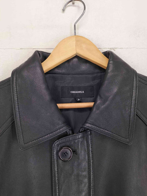 COGGIOLA lamb leather ラムレザー レザーコート メンズ import:L