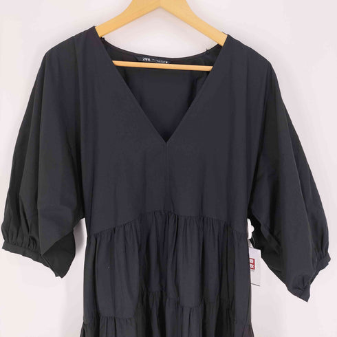 ザラ ZARA ポプリンパネルワンピース レディース import:S
