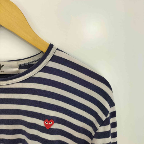 プレイコムデギャルソン PLAY COMME des GARCONS ロゴ刺繍 ボーダー長袖カットソー メンズ JPN:L