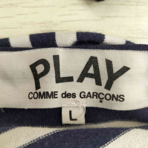 プレイコムデギャルソン PLAY COMME des GARCONS ロゴ刺繍 ボーダー長袖カットソー メンズ JPN:L