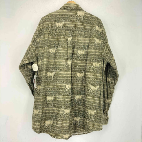 ウールリッチ WOOLRICH 00S アニマル柄 ボタンダウン ネルシャツ メンズ import:XL
