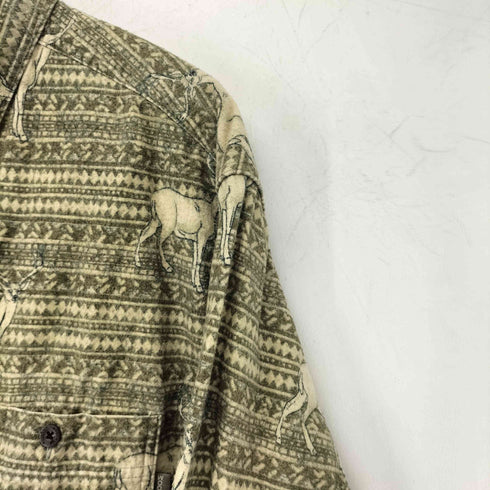 ウールリッチ WOOLRICH 00S アニマル柄 ボタンダウン ネルシャツ メンズ import:XL