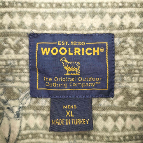 ウールリッチ WOOLRICH 00S アニマル柄 ボタンダウン ネルシャツ メンズ import:XL