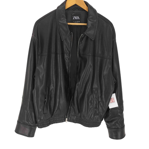 ザラ ZARA 24SS ZARA フェイクレザー ボンバージャケット メンズ import:L