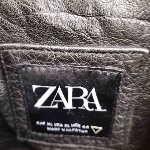 ザラ ZARA バッファローレザー 本革 牛革 レザージャケット スタジャン メンズ import:XL