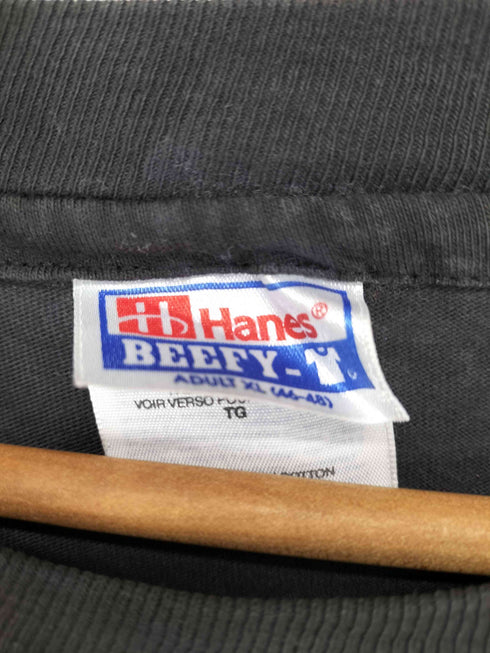 ヘインズ Hanes 90s USA製 袖裾シングル 両面プリントクルーネックTシャツ メンズ XL