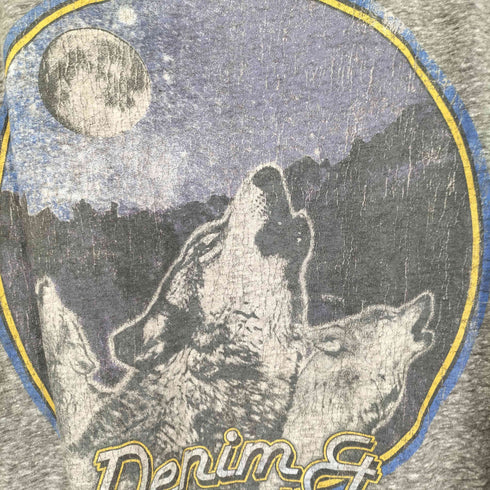デニムアンドサプライラルフローレン DENIM&SUPPLY RALPH LAUREN ビンテージ プリント ラグランスリーブ Tシャツ レディース import:L
