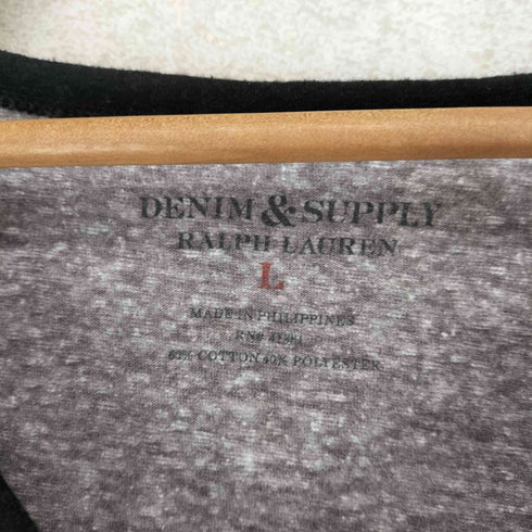 デニムアンドサプライラルフローレン DENIM&SUPPLY RALPH LAUREN ビンテージ プリント ラグランスリーブ Tシャツ レディース import:L