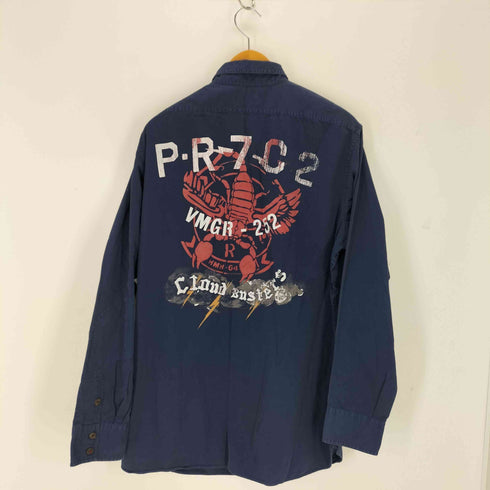 ポロバイラルフローレン Polo by RALPH LAUREN 90~00s バックプリント ミリタリーシャツ メンズ import:XL