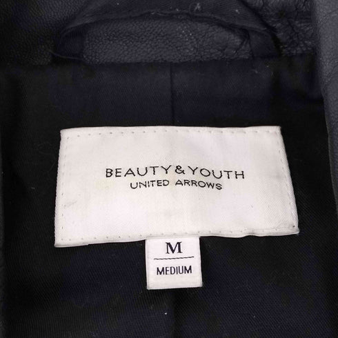 ビューティーアンドユースユナイテッドアローズ BEAUTY & YOUTH UNITED ARROWS LAMB LEATHER BY シープレザー ライダースジャケット レディース JPN:M