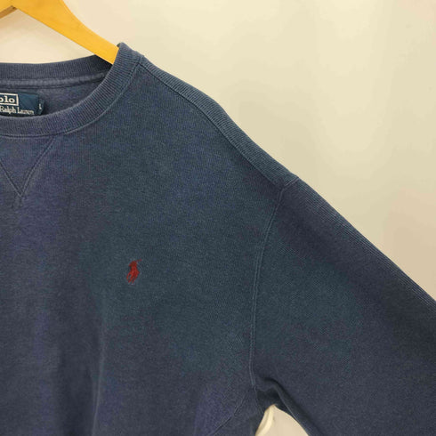 ポロバイラルフローレン Polo by RALPH LAUREN 90s ポニー刺繍 コットン 前V クルーネックスウェットトレーナー メンズ L