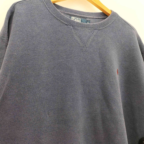 ポロバイラルフローレン Polo by RALPH LAUREN 90s ポニー刺繍 コットン 前V クルーネックスウェットトレーナー メンズ L