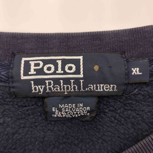 ポロバイラルフローレン Polo by RALPH LAUREN 90s ポニー刺繍 クルーネックスウェットトレーナー メンズ XL