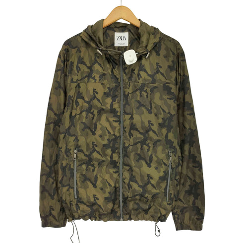 ザラ ZARA 迷彩柄 ナイロン ジップアップジャケット メンズ import:M
