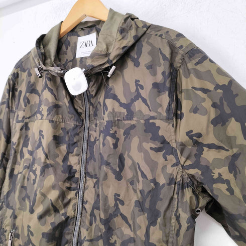 ザラ ZARA 迷彩柄 ナイロン ジップアップジャケット メンズ import:M