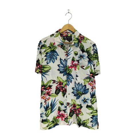 ルーシャット ROUSHATTE ボタニカル柄 S/S アロハシャツ メンズ LL
