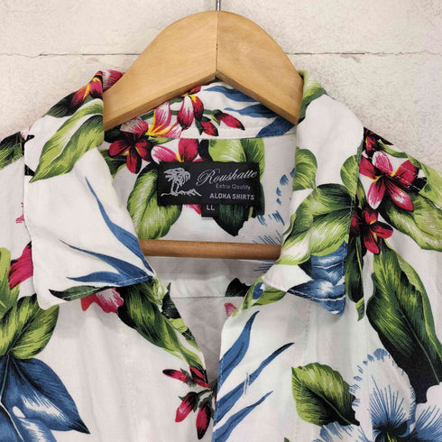 ルーシャット ROUSHATTE ボタニカル柄 S/S アロハシャツ メンズ LL