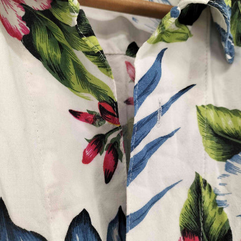 ルーシャット ROUSHATTE ボタニカル柄 S/S アロハシャツ メンズ LL