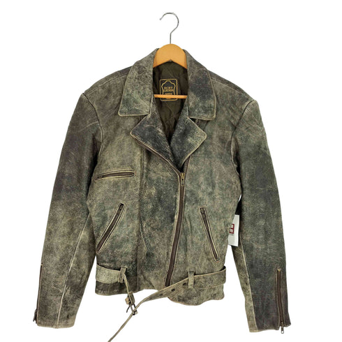 ECHT LEDER orex 裏地キルティング レザー ショルダーステッチ ダブルライダースジャケット メンズ JPN:44