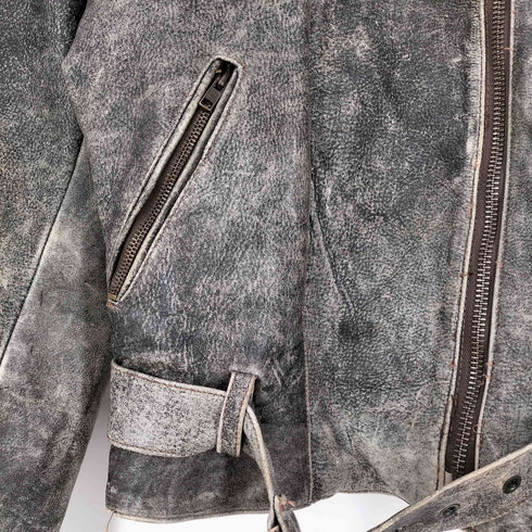 ECHT LEDER orex 裏地キルティング レザー ショルダーステッチ ダブルライダースジャケット メンズ JPN:44