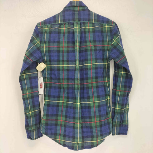 ラルフローレン RALPH LAUREN ポニー刺繍 SLIM FIT チェック柄 長袖 ボタンダウンシャツ レディース XS