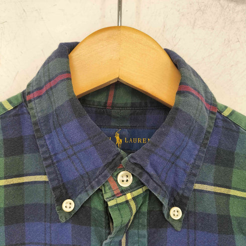 ラルフローレン RALPH LAUREN ポニー刺繍 SLIM FIT チェック柄 長袖 ボタンダウンシャツ レディース XS