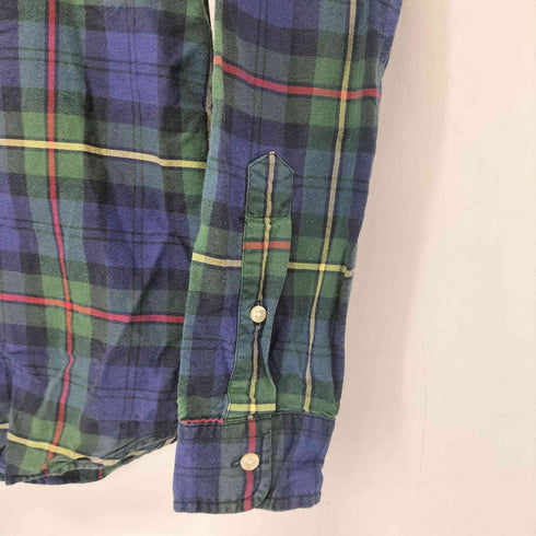 ラルフローレン RALPH LAUREN ポニー刺繍 SLIM FIT チェック柄 長袖 ボタンダウンシャツ レディース XS