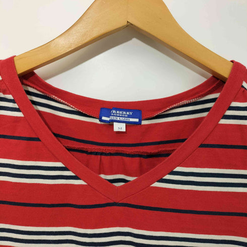 バーバリーブルーレーベル BURBERRY BLUE LABEL ボーダーVネックカットソー レディース JPN:M