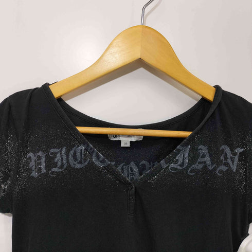ミッシェルクラン MICHEL KLEIN ラメプリントTシャツ Y2K レディース JPN:38