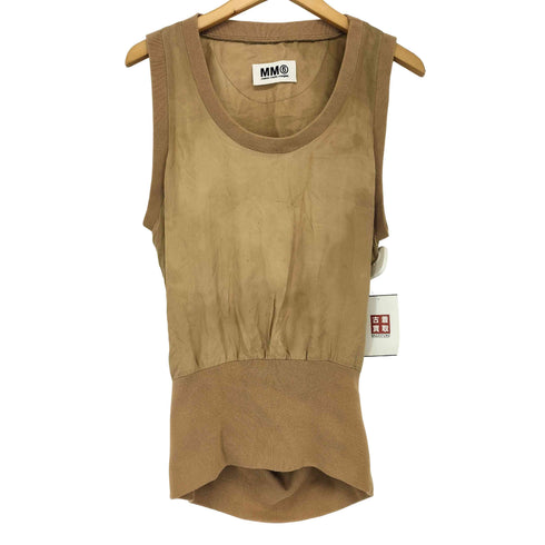 エムエムシックスメゾンマルタンマルジェラ MM6 Maison Martin Margiela ここのえ期 ニット シルク ドッキング タンクトップ レディース