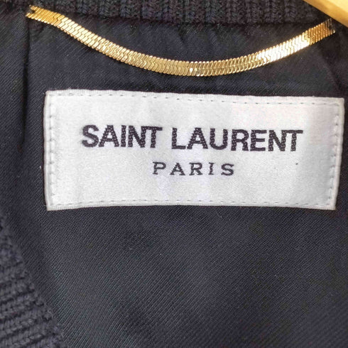 サンローランパリ SAINT LAURENT PARIS イタリア製 レザー ウール HEAVEN バックレザーパッチ ヴァンシティジャケット メンズ 160/84Y