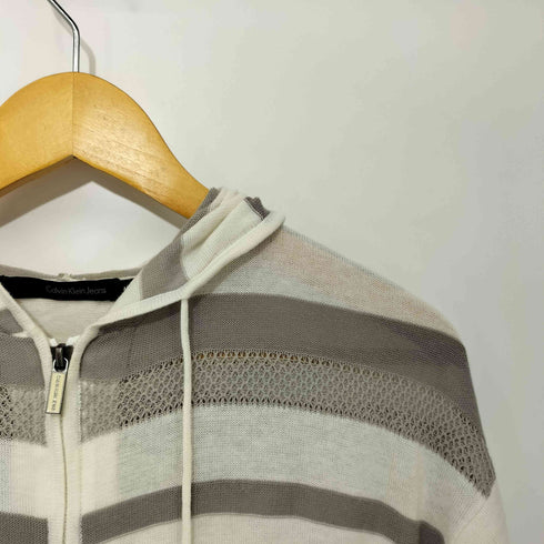 カルバンクラインジーンズ Calvin Klein Jeans ボーダージップパーカー Y2K レディース JPN:M