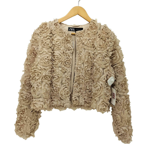 ザラ ZARA CROPPED TEXTURED FLORAL 3D JACKET レディース JPN:M