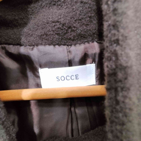 SOCCE オーバーサイズ2wayハイネックメルトンロングコート メンズ JPN:M
