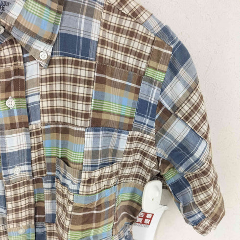 THE BAGGY ボタンダウン パッチワーク チェックシャツ メンズ M