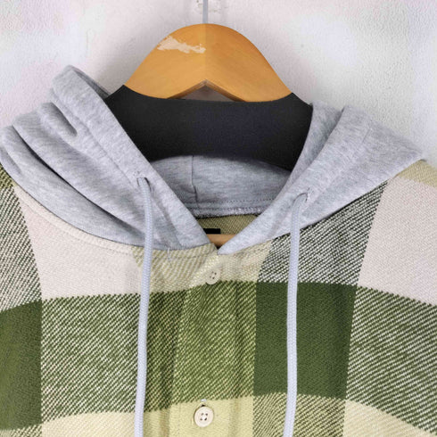 ビームス BEAMS ワイドフィット フード チェック ネルシャツ メンズ import:L