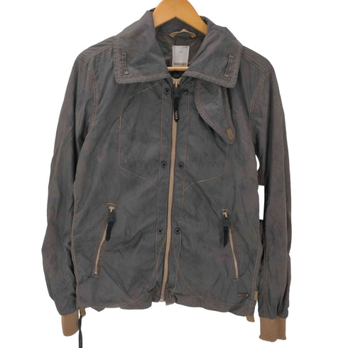 ディーゼル DIESEL 00S OLD 染め 加工 チンスト付き 2Way ダスティ ナイロン フライト ボンバー ジャケット Y2K メンズ import:S