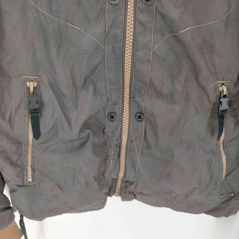 ディーゼル DIESEL 00S OLD 染め 加工 チンスト付き 2Way ダスティ ナイロン フライト ボンバー ジャケット Y2K メンズ import:S