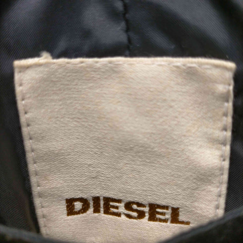 ディーゼル DIESEL 00S OLD ピッグレザー パイピング 袖ジップ ギミック パディング パテント ナイロン キルト ライダース ジャケット ブルゾン Y2K メンズ import:S