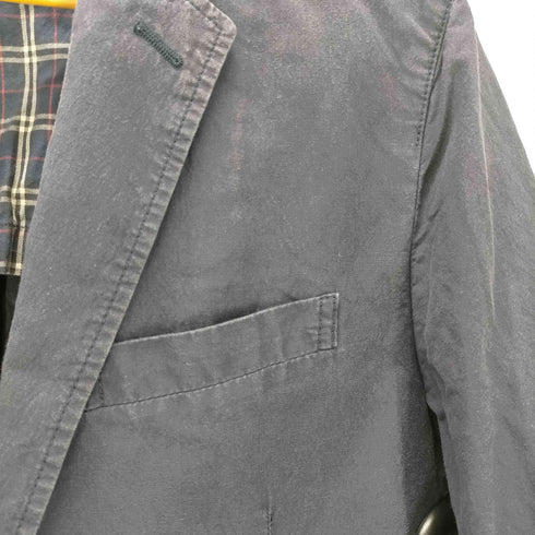 バーバリーブラックレーベル BURBERRY BLACK LABEL Cotton Linen Tailored Jacket 裏地チェック 背抜き 綿麻生地 コットン リネン 2B テーラード ジャケット メンズ import:M