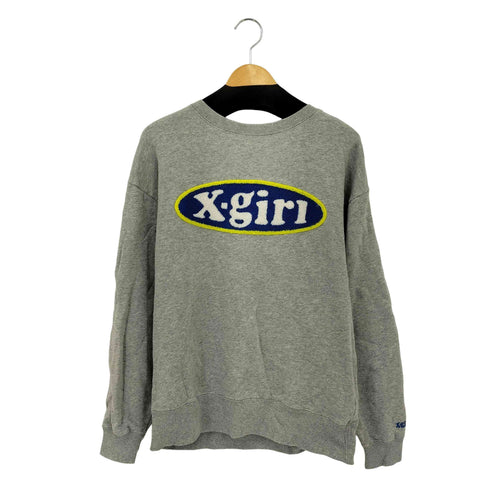 エックスガール X-girl CHENILLE EMBROIDERY OVAL LOGO CREW SWEAT TOP レディース S