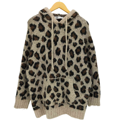 ザラ ZARA レオパード ニット パーカー レディース import:XS