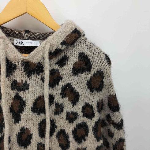 ザラ ZARA レオパード ニット パーカー レディース import:XS