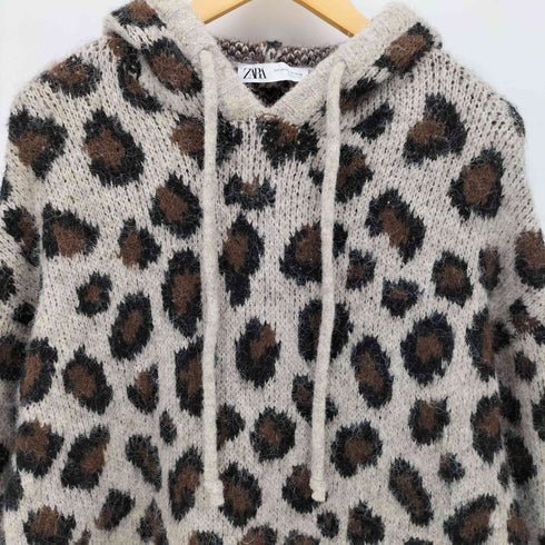 ザラ ZARA レオパード ニット パーカー レディース import:XS