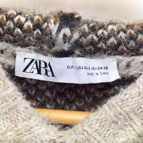 ザラ ZARA レオパード ニット パーカー レディース import:XS