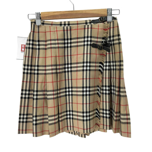 バーバリーブルーレーベル BURBERRY BLUE LABEL ノバチェック ラッププリーツミニスカート レディース JPN:36