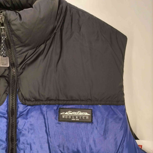 ウールリッチ WOOLRICH 90S~00S リップストップ 裾ドローコード ツートン ダウンベスト メンズ import:L